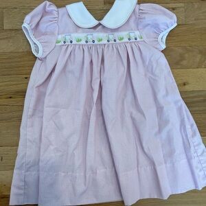Pink Gingham Toddler Dress with Peter Pan Collar